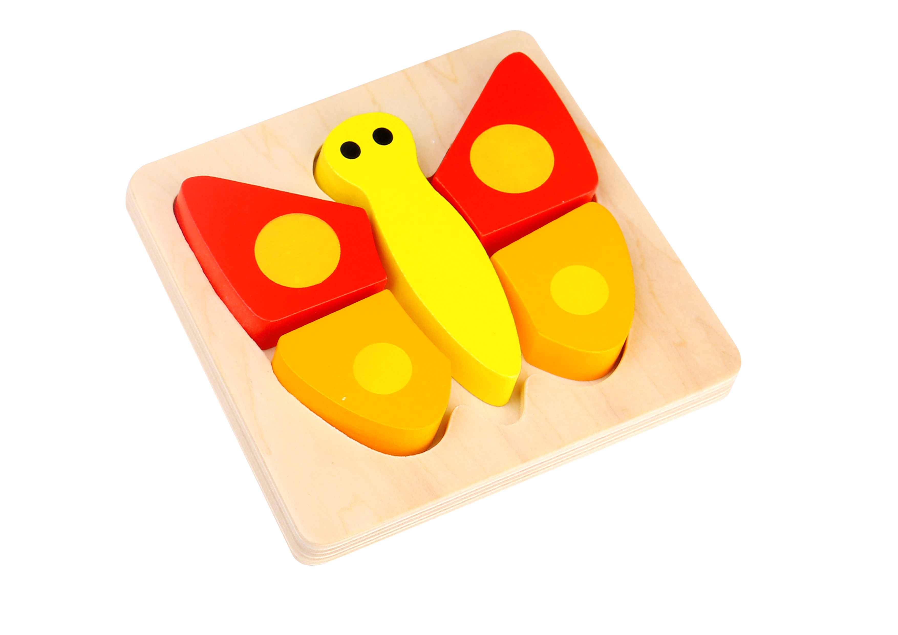 Mini puzzle lemn fluture tooky toy imagine